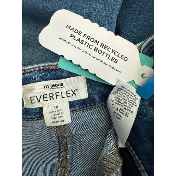 NWT Maurices Everflex Jeans Wide Leg 10 Short Petite High Rise Stretch Denim $65 - Picture 9 of 10
